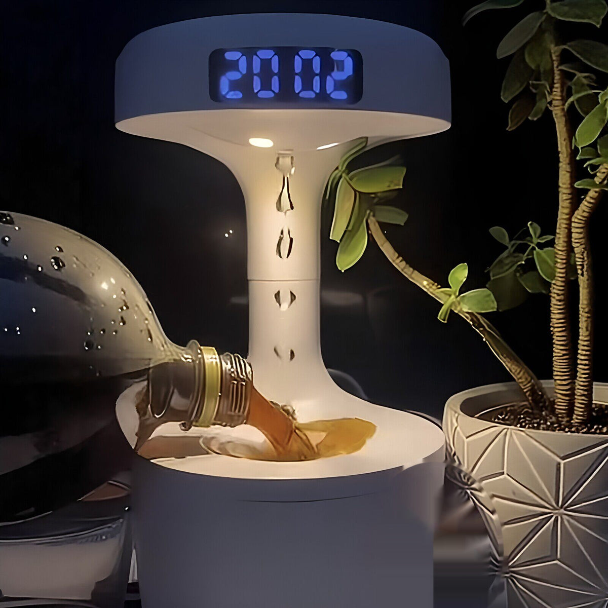 Anti-Gravity Water Droplet Humidifier with LED Mood Light